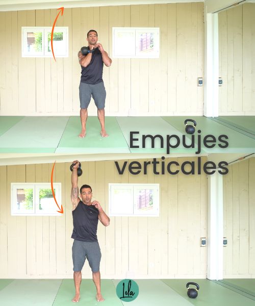 empujes verticales kettlebell