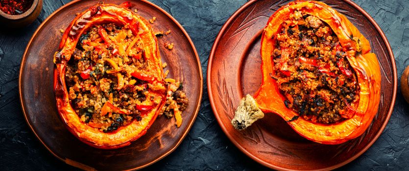 Calabaza hokkaido rellena de carne y quinoa 1