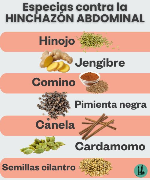 Especias hinchazon abdominal